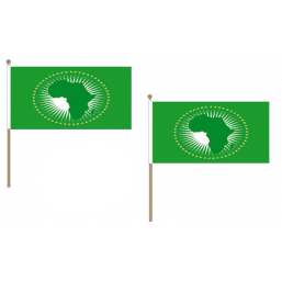 African Union Fabric National Hand Waving Flag  - United Flags And Flagstaffs