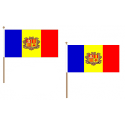 Andorra Fabric National Hand Waving Flag  - United Flags And Flagstaffs