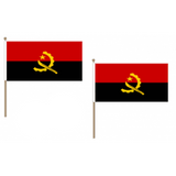 Angola Fabric National Hand Waving Flag  - United Flags And Flagstaffs