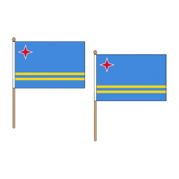 Aruba Fabric National Hand Waving Flag  - United Flags And Flagstaffs