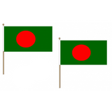 Bangladesh Fabric National Hand Waving Flag  - United Flags And Flagstaffs