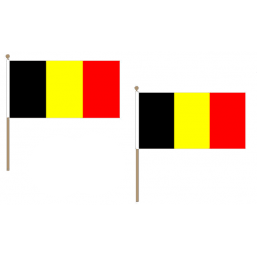 Belgium Fabric National Hand Waving Flag  - United Flags And Flagstaffs