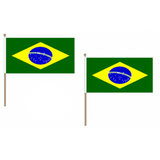 Brazil Fabric National Hand Waving Flag  - United Flags And Flagstaffs