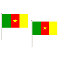 Cameroon Fabric National Hand Waving Flag  - United Flags And Flagstaffs