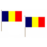 Chad Fabric National Hand Waving Flag  - United Flags And Flagstaffs