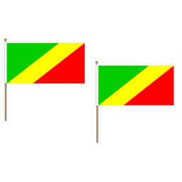 Congo Brazzaville Fabric National Hand Waving Flag  - United Flags And Flagstaffs