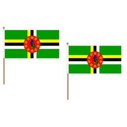 Dominica Fabric National Hand Waving Flag  - United Flags And Flagstaffs