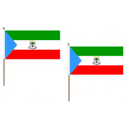 Equatorial Guinea Fabric National Hand Waving Flag  - United Flags And Flagstaffs