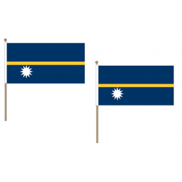 Nauru Fabric National Hand Waving Flag Flags - United Flags And Flagstaffs