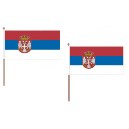 Serbia Fabric National Hand Waving Flag Flags - United Flags And Flagstaffs