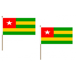 Togo Fabric National Hand Waving Flag Flags - United Flags And Flagstaffs