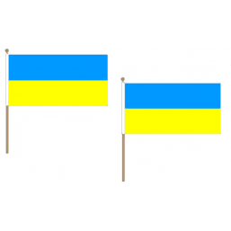 Ukraine Fabric National Hand Waving Flag Flags - United Flags And Flagstaffs