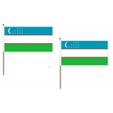 Uzbekistan Fabric National Hand Waving Flag Flags - United Flags And Flagstaffs