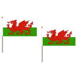 Wales Fabric National Hand Waving Flag Flags - United Flags And Flagstaffs