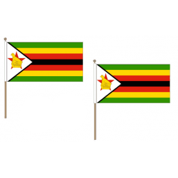 Zimbabwe Fabric National Hand Waving Flag Flags - United Flags And Flagstaffs