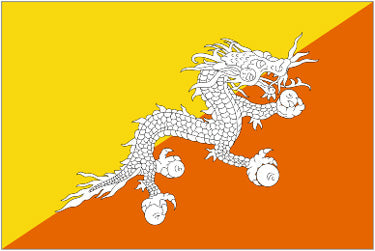 Bhutan National Flag Printed Flags - United Flags And Flagstaffs